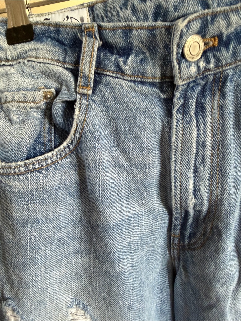 ZARA Trafaluc Denimwear IXD Makers Distressed Flare Jeans With Frayed Panel Hem - Picture 9 of 10